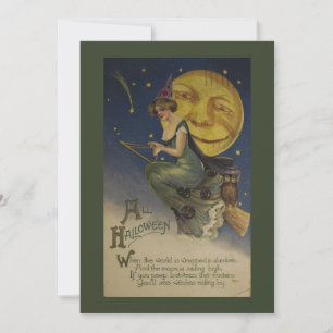 Editable Funny Vintag Halloween Feiertagskarte