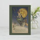 Editable Funny Vintag Halloween Feiertagskarte (Stehend Vorderseite)