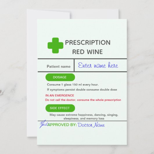 Editable Funny Wine Label Template Einladung (Vorderseite)