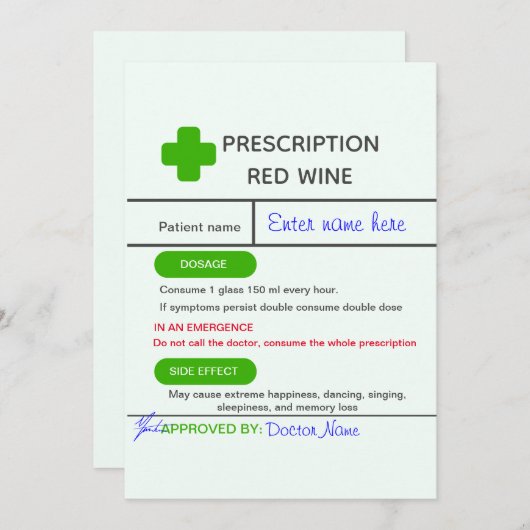 Editable Funny Wine Label Template Einladung (Vorne/Hinten)