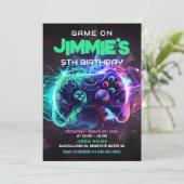 Editable Game auf 5. Geburtstagsparty Einladung (Stehend Vorderseite)