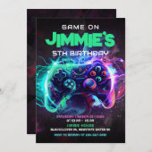 Editable Game auf 5. Geburtstagsparty Einladung (Vorne/Hinten)