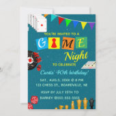 Editable Game Night Geburtstag Einladung (Vorderseite)
