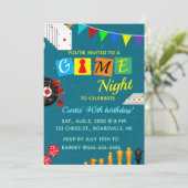 Editable Game Night Geburtstag Einladung (Stehend Vorderseite)