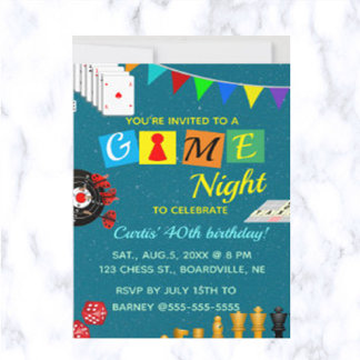 Editable Game Night Geburtstag Einladung
