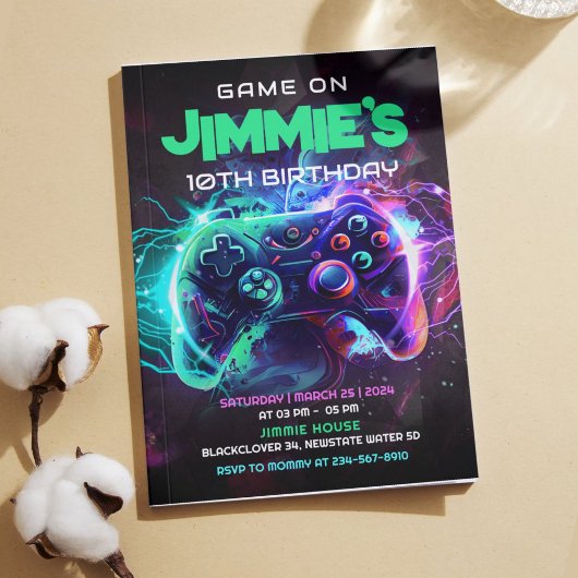 Editable Game on Birthday Party Einladung