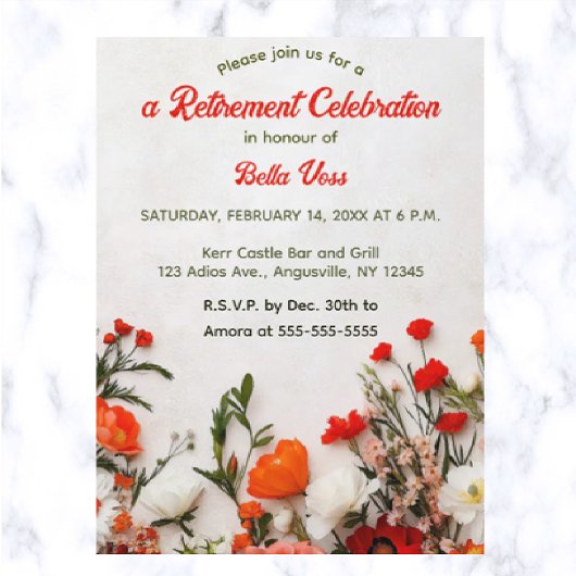 Editable Garden Blume Einladungspostkarte