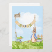 Editable Garening Peter the Rabbit Einladung (Vorne/Hinten)