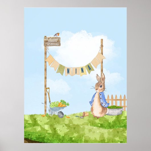Editable Garening Peter the Rabbit Poster (Vorne)