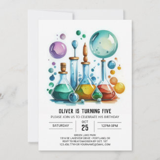 Editable Gear Mystery Scientist zum Geburtstag Einladung