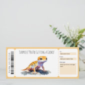 Editable Gecko Gift Certificate für Eidechsenliebh Einladung (Stehend Vorderseite)