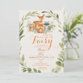 Editable Gender Neutral Fall Woodland Baby Shower Einladung (Stehend Vorderseite)