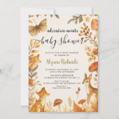Editable Gender Neutral Fall Woodland Baby Shower Einladung (Vorderseite)
