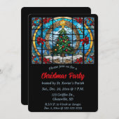 Editable gestanzte Glas Weihnachtsbaum und Bogen Einladung (Vorne/Hinten)