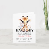 EDITABLE Giraffe Babydusche Einladung (Vorderseite)