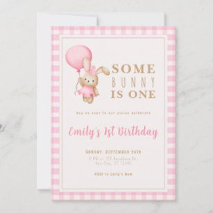 Editable Girl 1. Geburtstag Pink Printable Einladu Einladung
