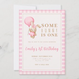 Editable Girl 1. Geburtstag Pink Printable Einladu Einladung
