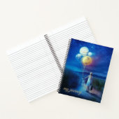 Editable Girl mit Planet Balloons meine Reise Notizblock (Innenseite)