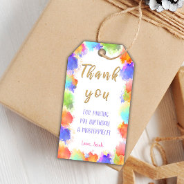 Editable Girls Art Gastgeschenk Tags mit farbenfro Geschenkanhänger