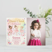 Editable Girl's Dance Einladung mit Foto (Stehend Vorderseite)