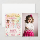 Editable Girl's Dance Einladung mit Foto (Vorne/Hinten)