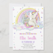 Editable Girls Fantasy Party Card mit Magic Einladung (Vorderseite)