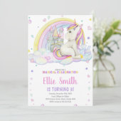 Editable Girls Fantasy Party Card mit Magic Einladung (Stehend Vorderseite)