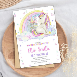 Editable Girls Fantasy Party Card mit Magic Einladung