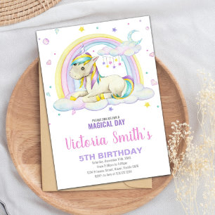 Editable Girls Fantasy Party Card mit Pastel Einladung