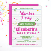 EDITABLE Girls SLEEPOVER Slumber Birthday Party Einladung