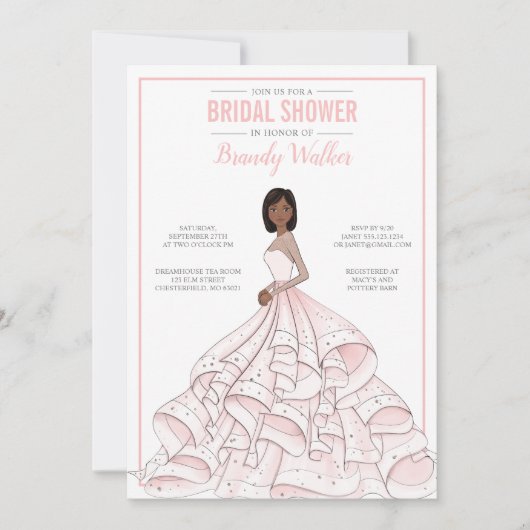 Editable Glam Bride Brautparty Einladung (Vorderseite)