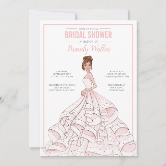 Editable Glam Bride Brautparty Einladung (Vorderseite)