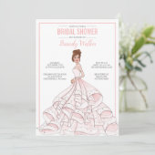 Editable Glam Bride Brautparty Einladung (Stehend Vorderseite)