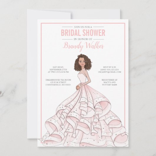 Editable Glam Bride Brautparty Einladung (Vorderseite)