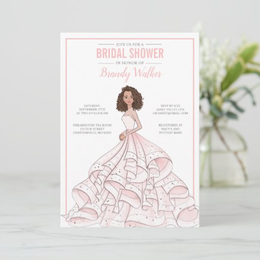 Editable Glam Bride Brautparty Einladung (Stehend Vorderseite)