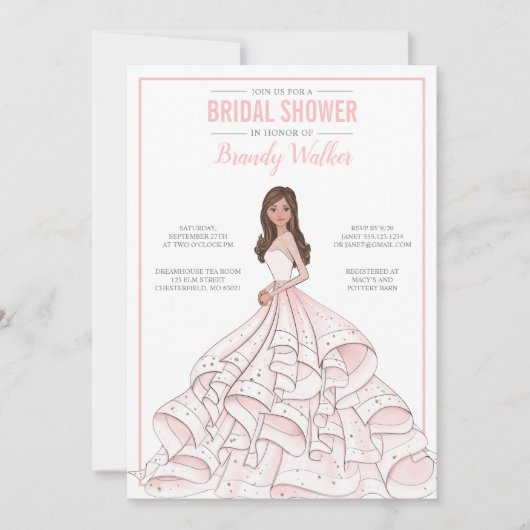 Editable Glam Bride Brautparty Einladung (Vorderseite)