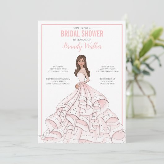 Editable Glam Bride Brautparty Einladung (Stehend Vorderseite)