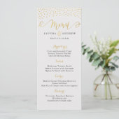 Editable Glam gold Glitzer Vintage Hochzeitsmenü Menükarte (Stehend Vorderseite)