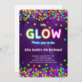 Editable Glow Birthday Einladung (Vorne/Hinten)