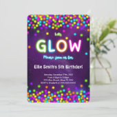 Editable Glow Birthday Einladung (Stehend Vorderseite)