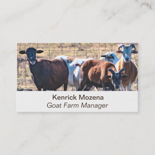 Editable Goat Bauer Buttons Business Card Visitenkarte (Vorderseite)