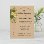 Editable Gold Currants Ribbon Golden Anniversary Einladung (Stehend Vorderseite)