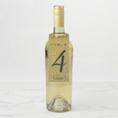 Editable Gold Glitzer Tischnummer Flaschenanhänger (Auf Flasche)