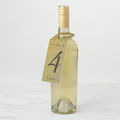 Editable Gold Glitzer Tischnummer Flaschenanhänger (Angewinkelt)