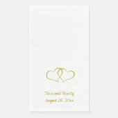 Editable Gold Linked Hearts Serviette (Vorderseite)