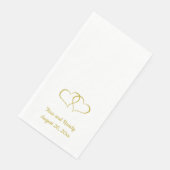 Editable Gold Linked Hearts Serviette (Ecke)