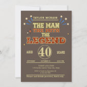 Editable Gold "Man, Myth, Legend, Birthday Invitat Einladung (Vorderseite)