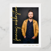 Editable Gold Names Foto University Abschluss Folieneinladung (Vorderseite)