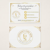 Editable Gold Vielen Dank Karte (Vorne & Hinten)