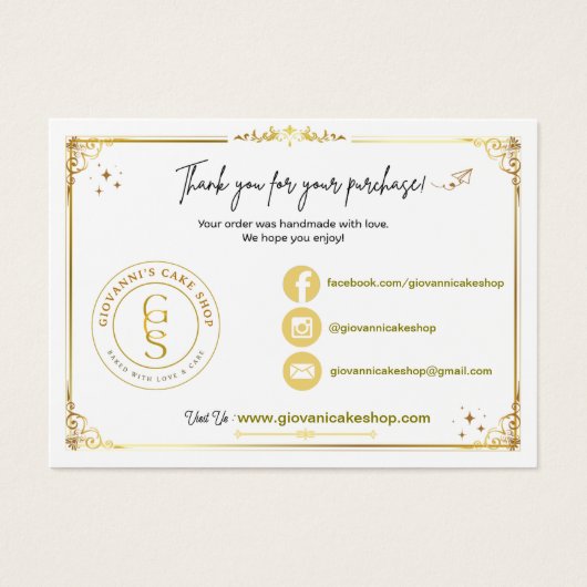 Editable Gold Vielen Dank Karte (Vorderseite)